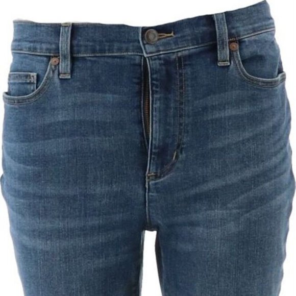 NWT LANDS' END WOMEN'S HIGH RISE SLIM LEG ANKLE JEANS WILLIAMSON‎ WASH 2P - Picture 2 of 9